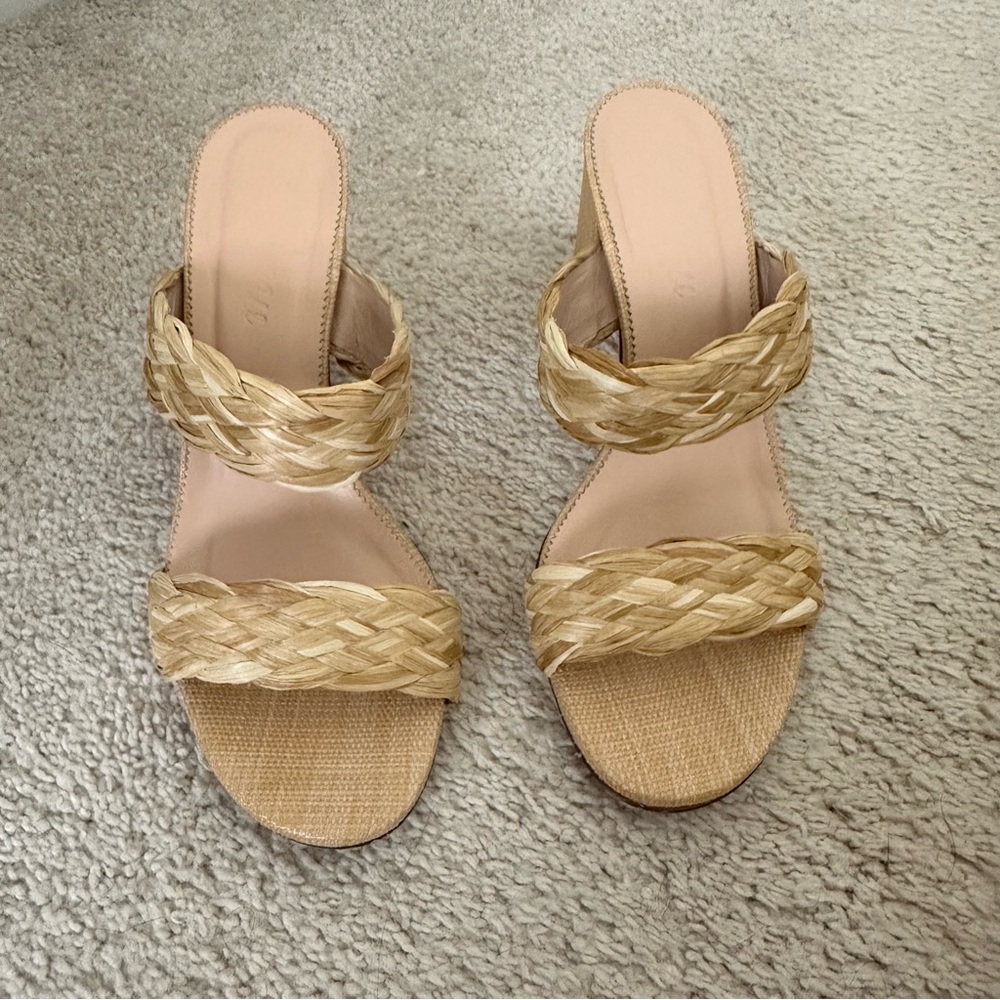 J. Crew Tan Braided Heels